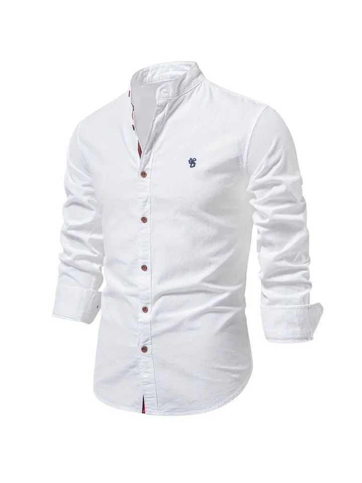 Stand Collar Button Front Shirt