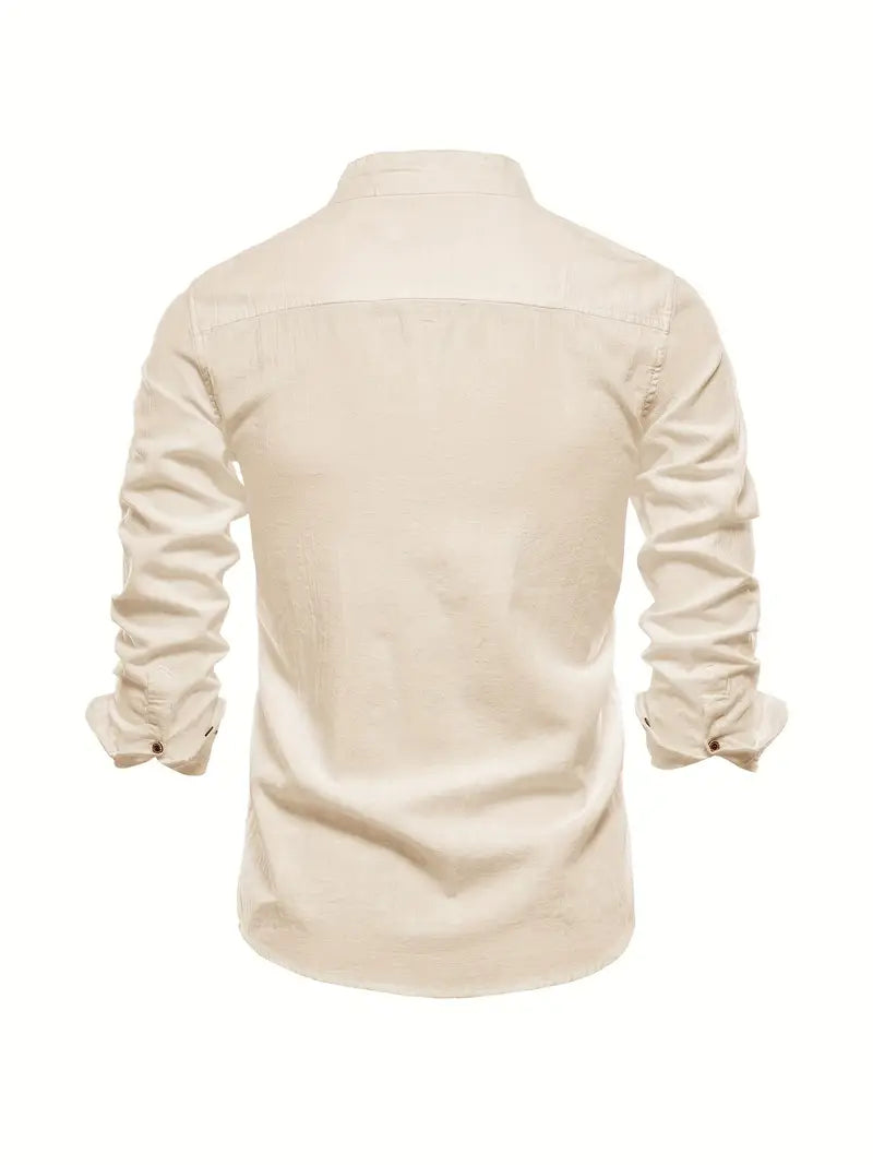 Stand Collar Button Front Shirt