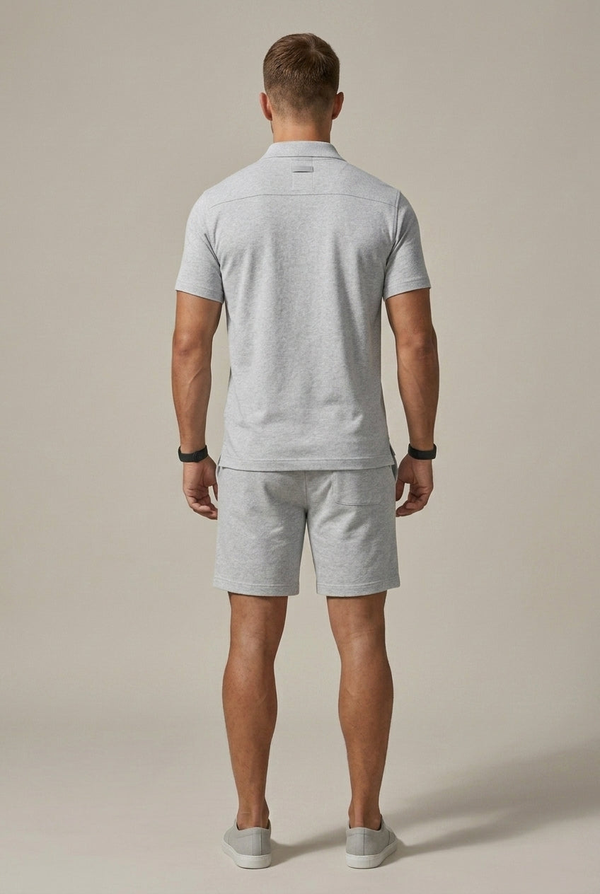 Short Sleeve Shirt and Drawstring Shorts Set