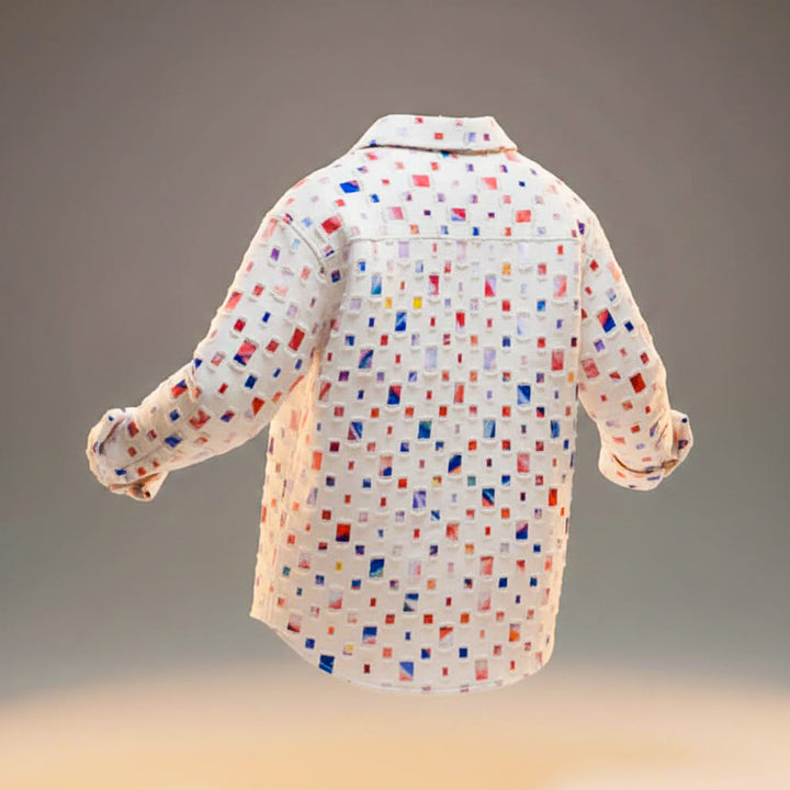 woven fabric blend Patchwork Shirt