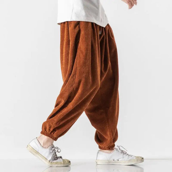 Wide-Wale Corduroy-Look Trousers