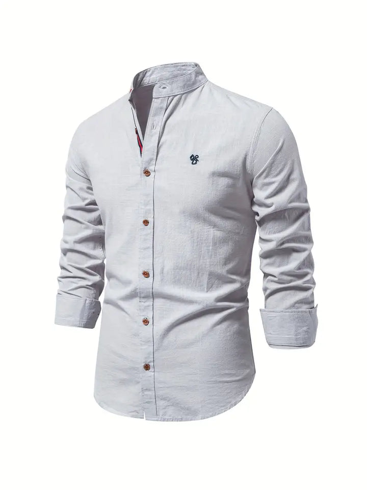 Stand Collar Button Front Shirt
