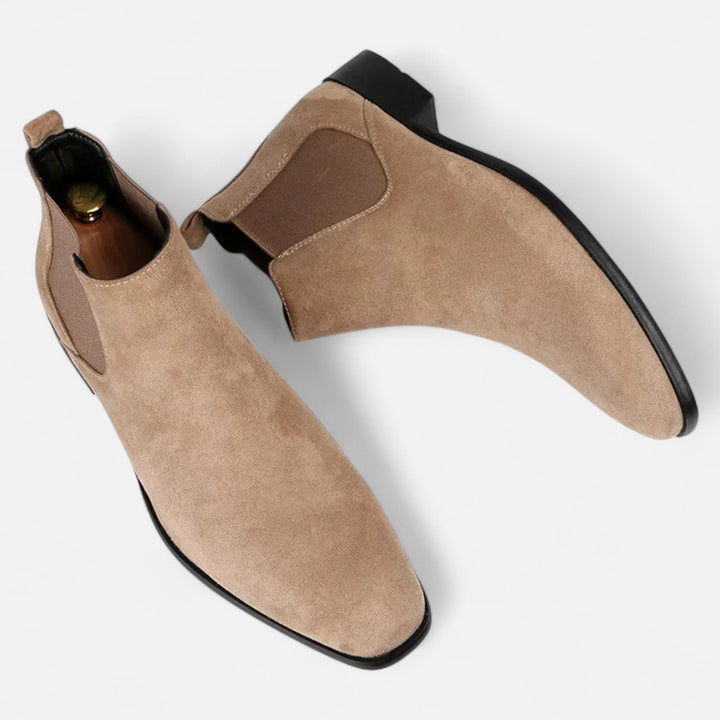 Suede-Look Chelsea Boots with Square Toe