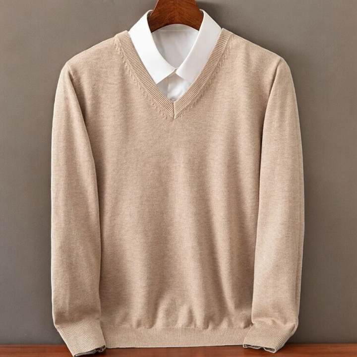 Ribbed V-Neck Sweater