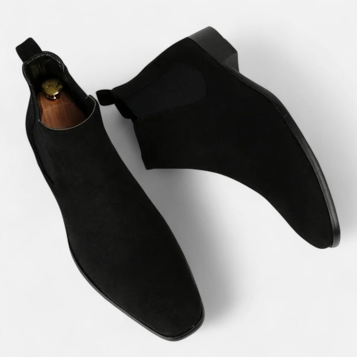 Suede-Look Chelsea Boots with Square Toe