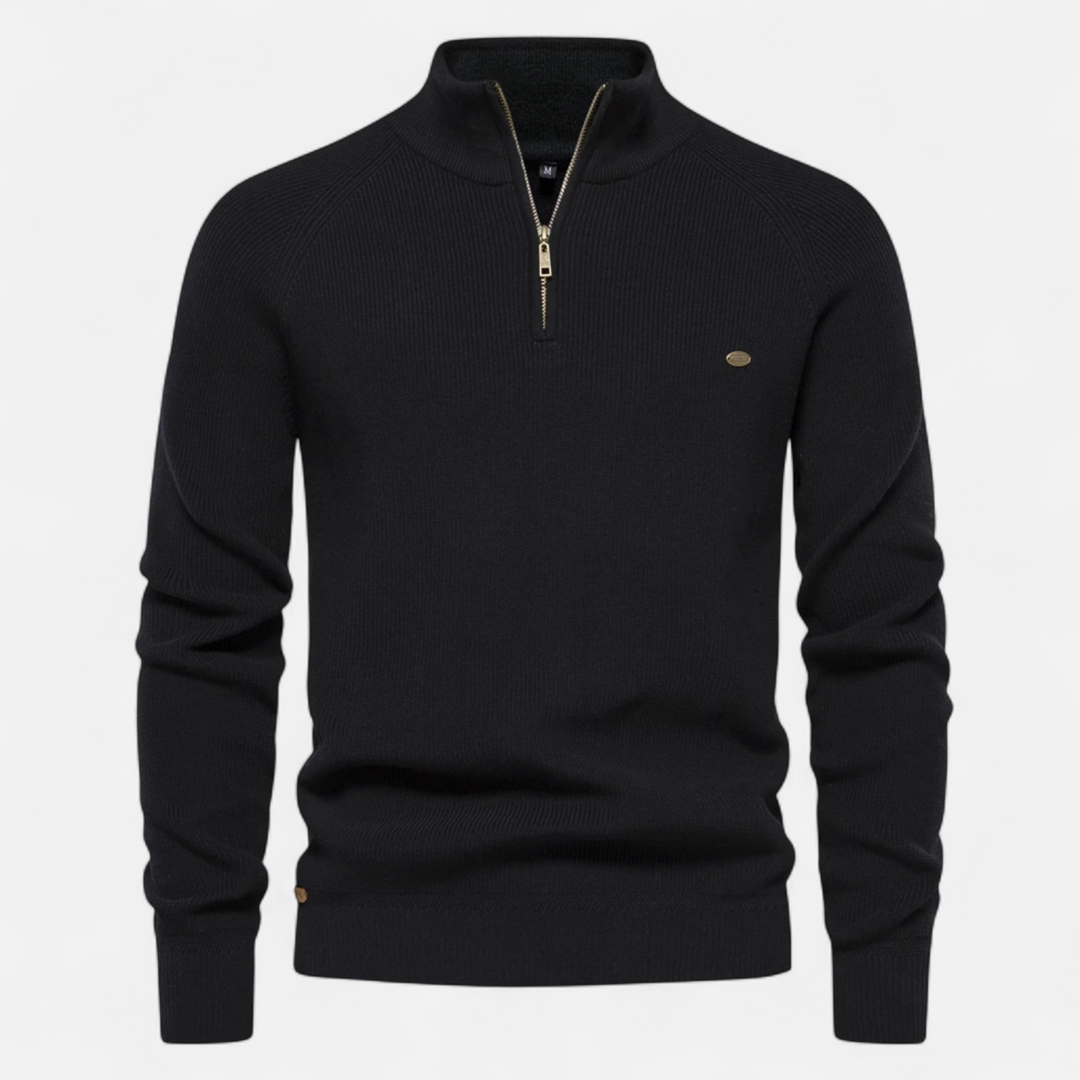 Men’s Textured Half-Zip Knit Sweater