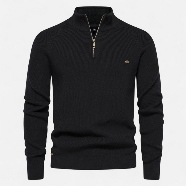 Men’s Textured Half-Zip Knit Sweater