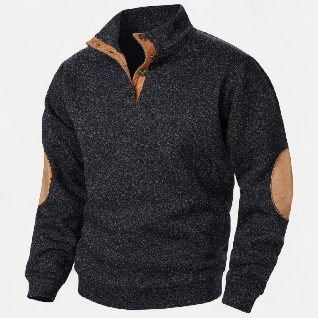 Men’s Stand Collar Button Knit Jumper