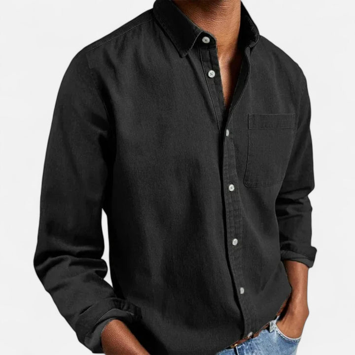 Solid Long Sleeve Button Shirt