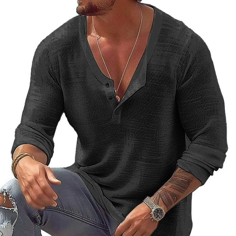 Long Sleeve Quarter Button Shirt