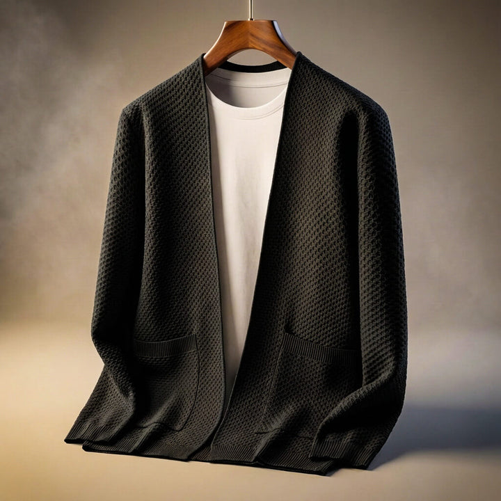Men’s Honeycomb Knit woven-knit Cardigan