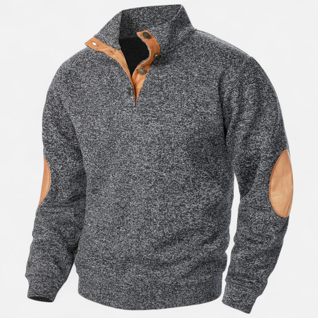 Men’s Stand Collar Button Knit Jumper