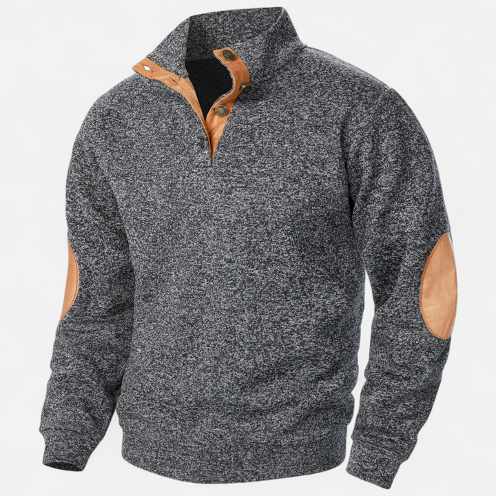 Men’s Stand Collar Button Knit Jumper