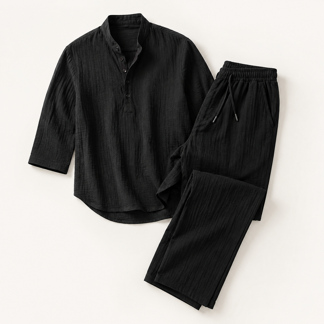 Linen-Look Shirt and Pants Set