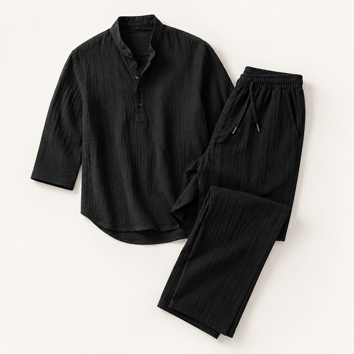 Linen-Look Shirt and Pants Set