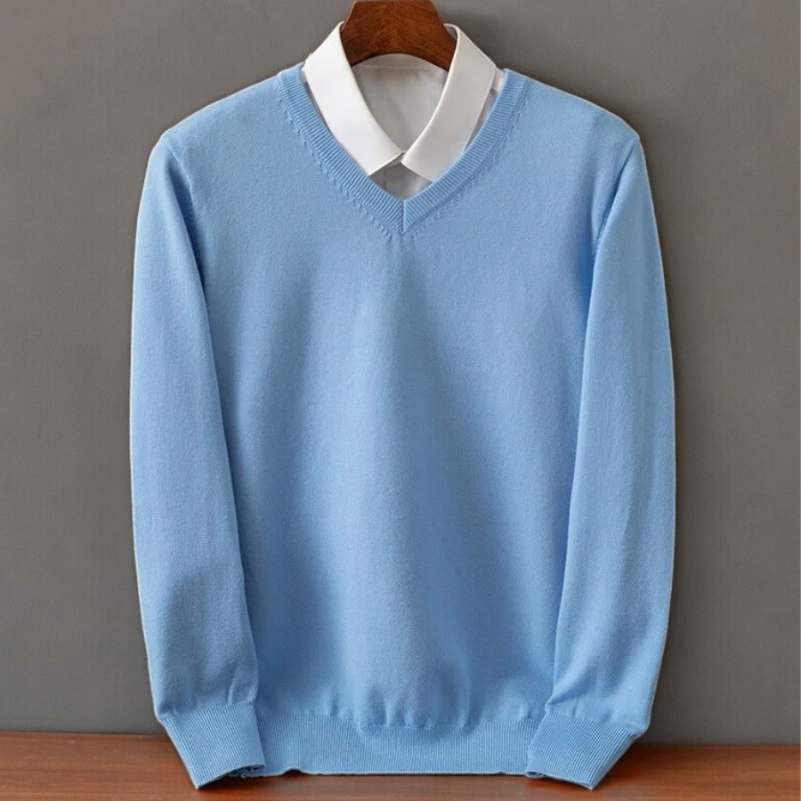 Ribbed V-Neck Sweater