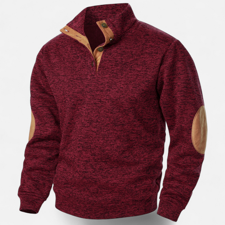 Men’s Stand Collar Button Knit Jumper