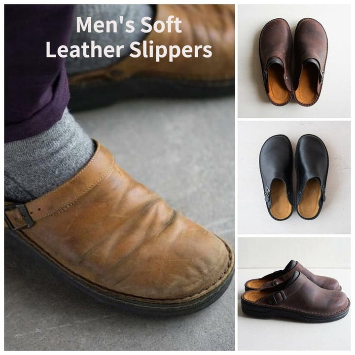 Adjustable Leather-Look Clogs