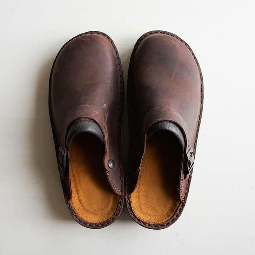 Adjustable Leather-Look Clogs