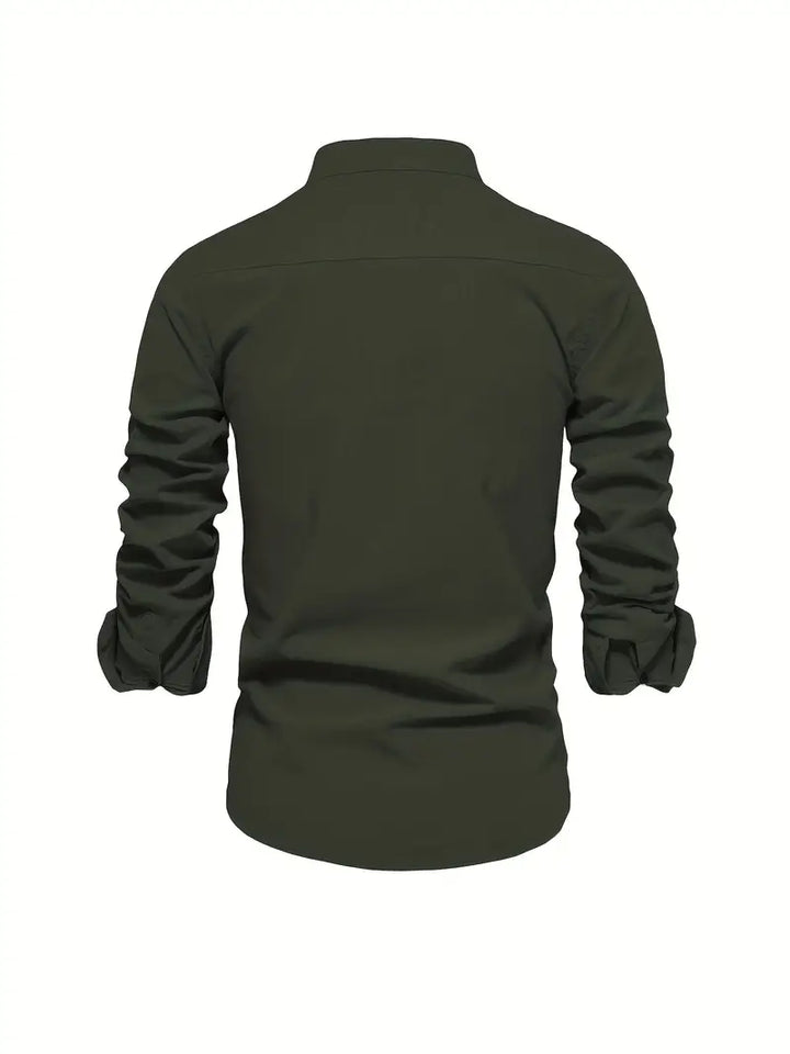Stand Collar Button Front Shirt