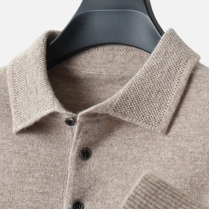 Merino Knit Polo Sweater