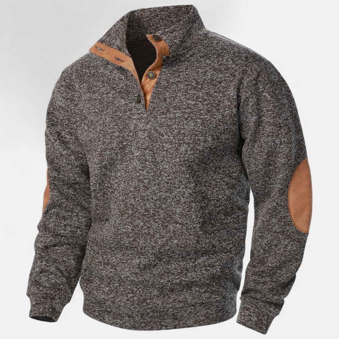 Men’s Stand Collar Button Knit Jumper