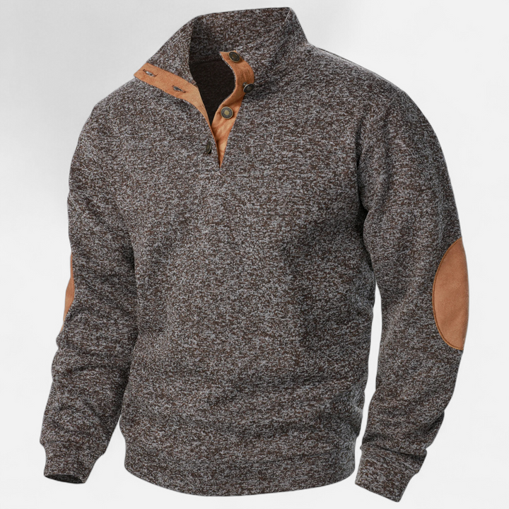 Men’s Stand Collar Button Knit Jumper
