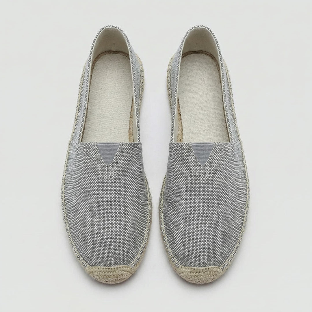 Linen-Texture Espadrille Loafers