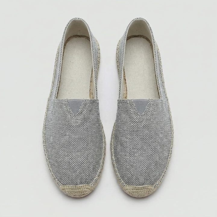 Linen-Texture Espadrille Loafers