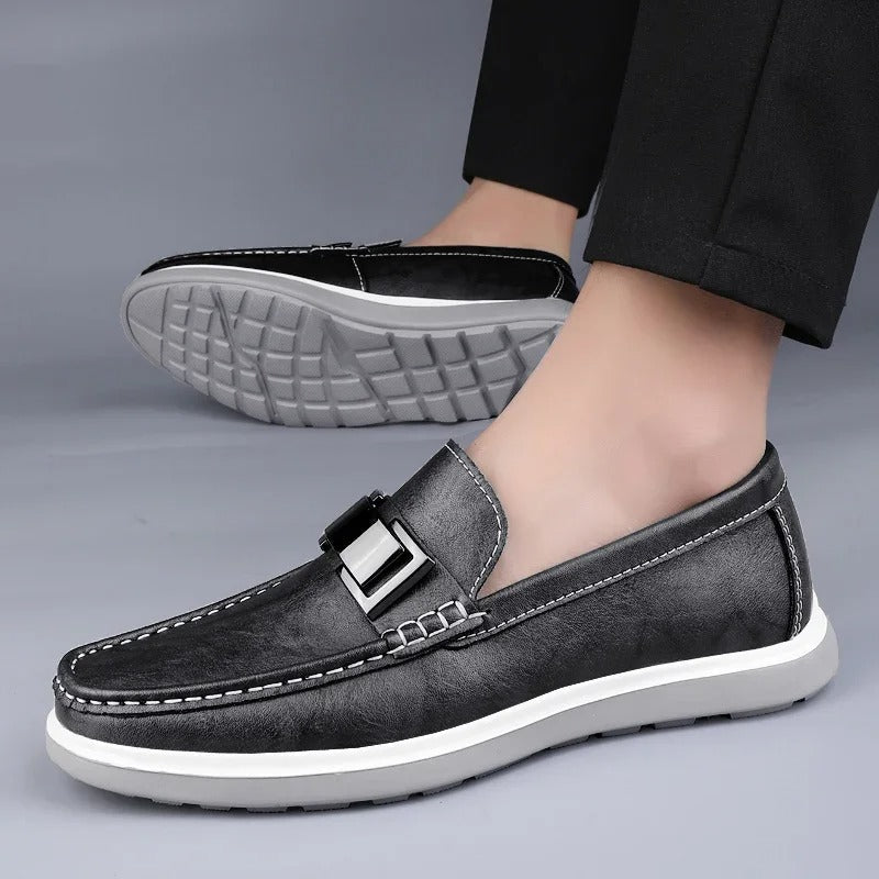 Weathered Slip-On Loafers