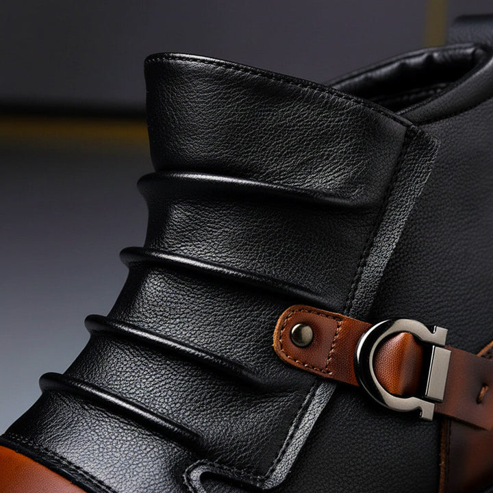 Vintage Leather-Look Ankle Boots