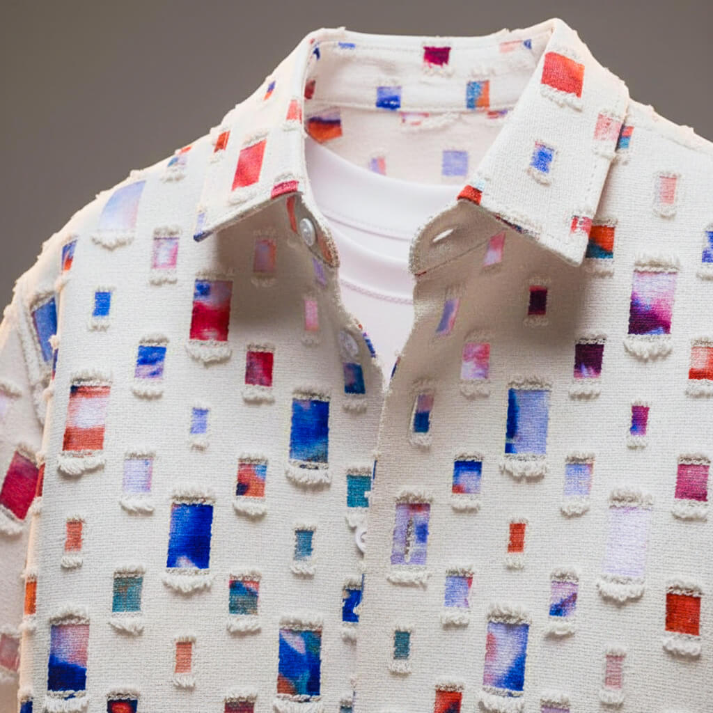 woven fabric blend Patchwork Shirt