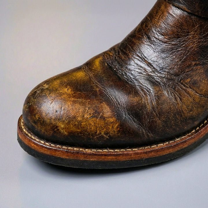 Retro Buckle Lace-Up Boots