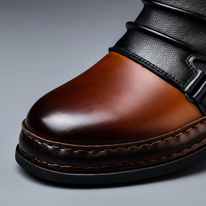 Vintage Leather-Look Ankle Boots