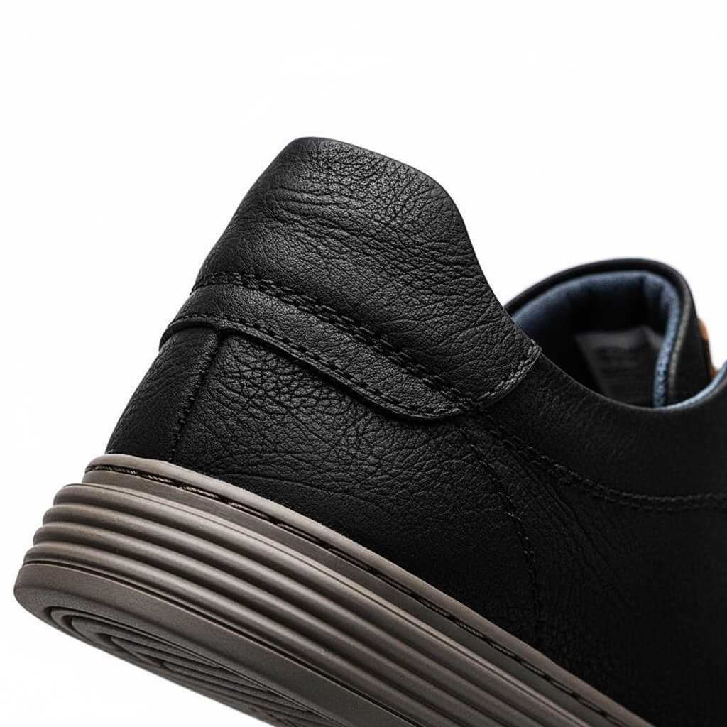 Textured Leather-Look Low-Top Sneakers