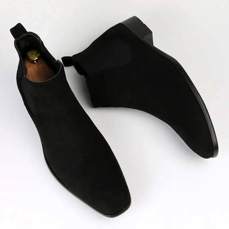 Pointed-Toe Chelsea Ankle Boots
