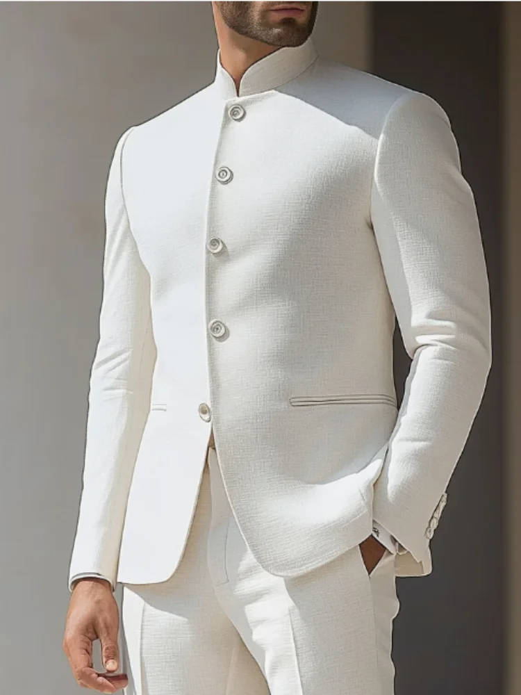 Nehru Collar Two-Piece Suit Set