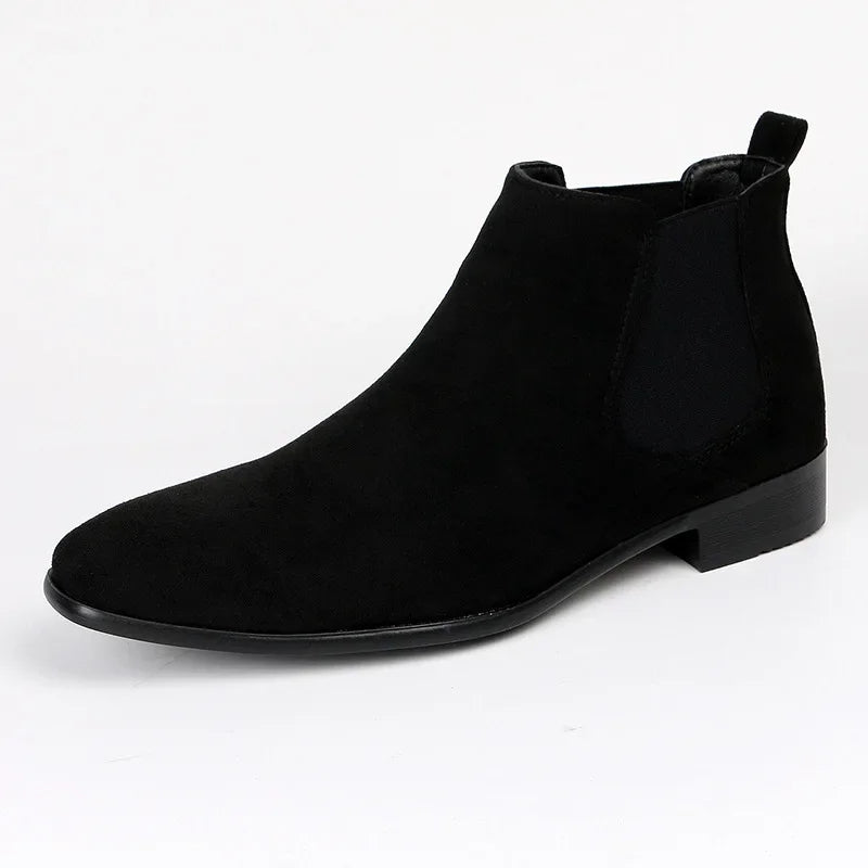 Pointed-Toe Chelsea Ankle Boots