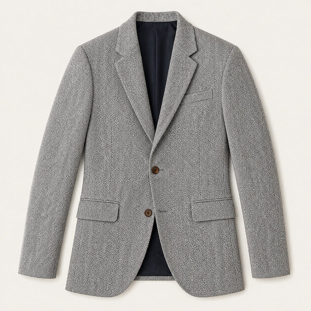 Classic Herringbone Blazer