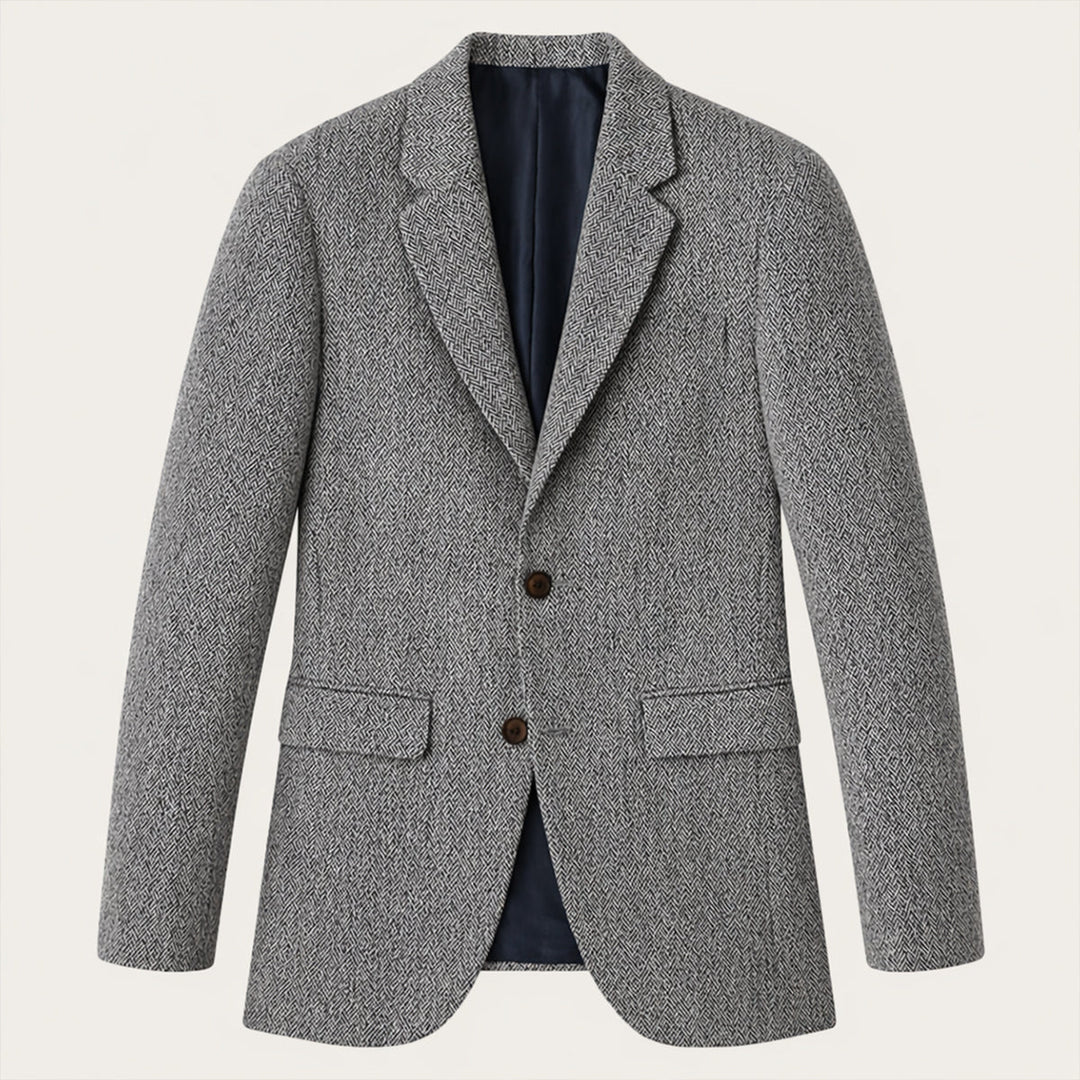 Herringbone Tweed-Style Blazer