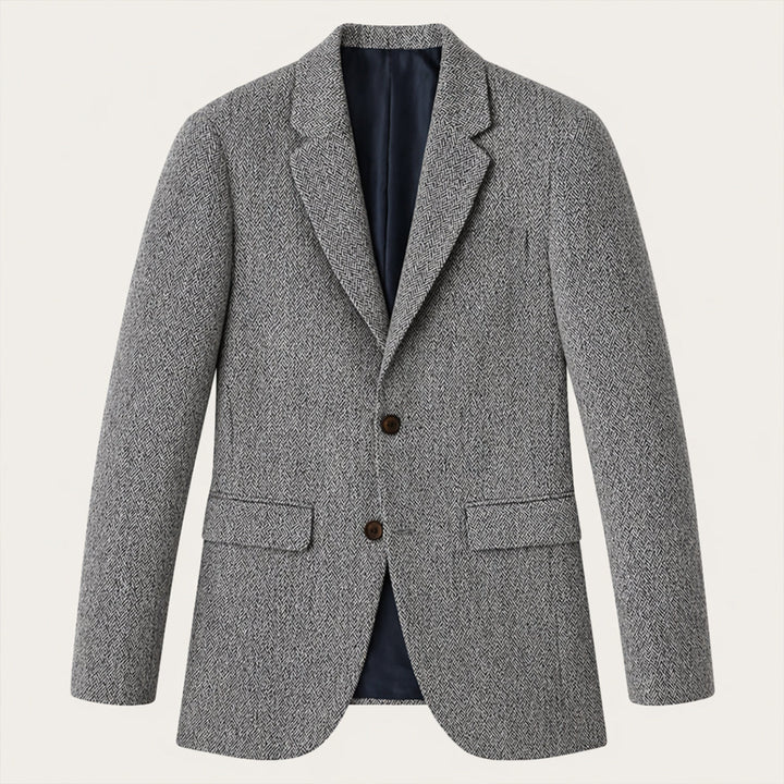 Herringbone Tweed-Style Blazer