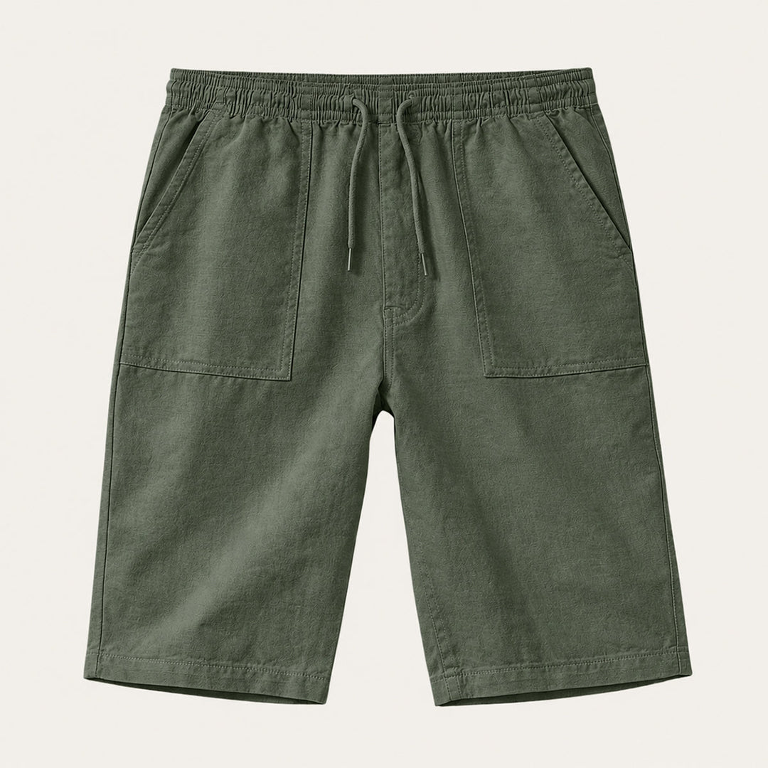 Drawstring Three-Quarter Shorts