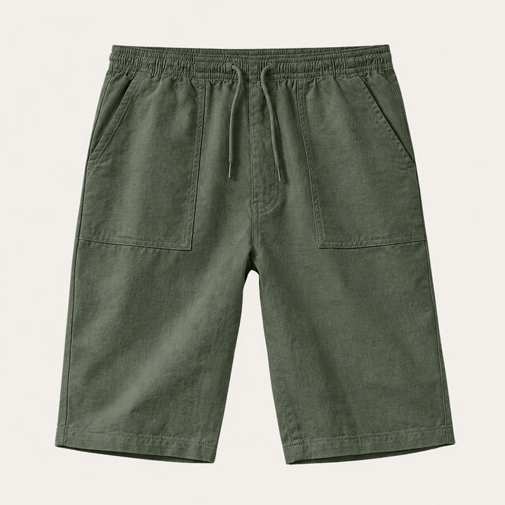 Drawstring Three-Quarter Shorts