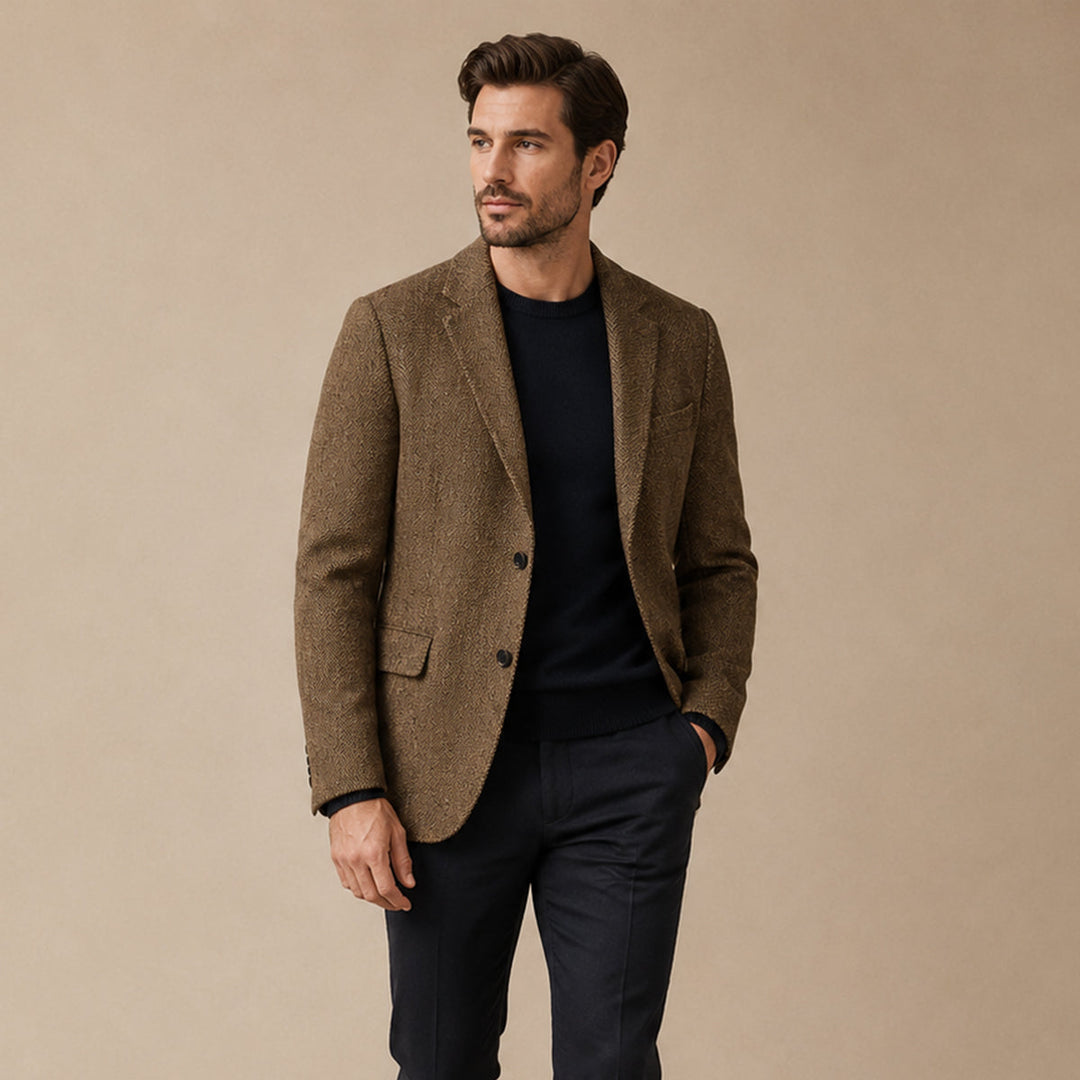 Classic Herringbone Blazer