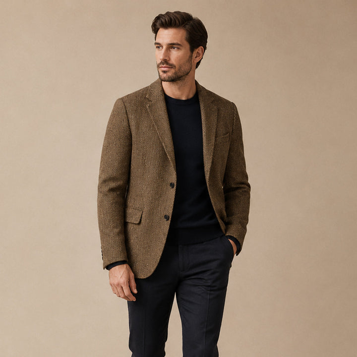Classic Herringbone Blazer