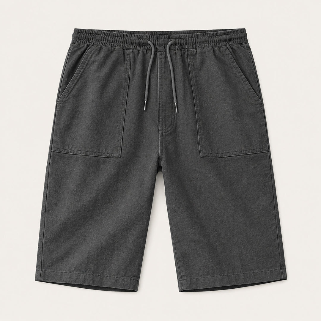 Drawstring Three-Quarter Shorts