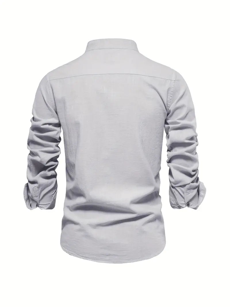 Stand Collar Button Front Shirt