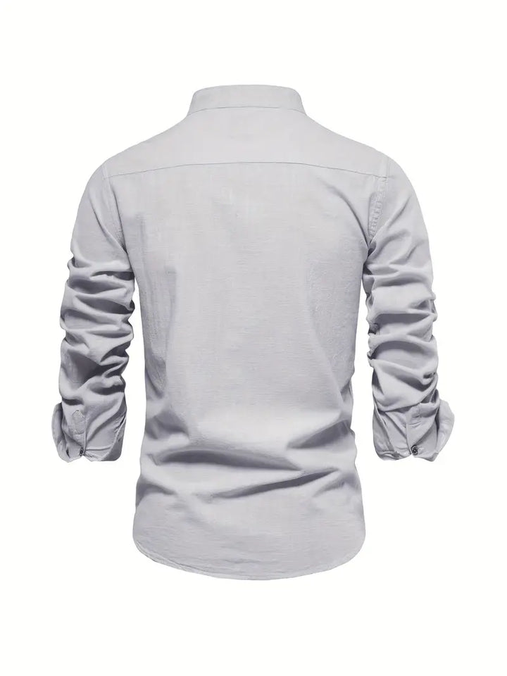 Stand Collar Button Front Shirt