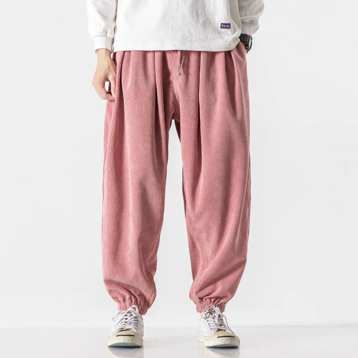 Wide-Wale Corduroy-Look Trousers