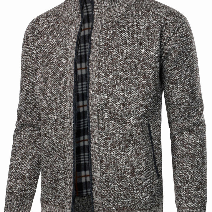 Fleece-Lined Zip-Up Cardigan